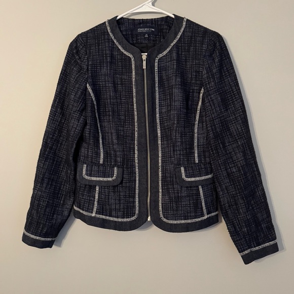 Jones New York Jackets & Blazers - Jones New York Navy Textured Blazer (A2-8)